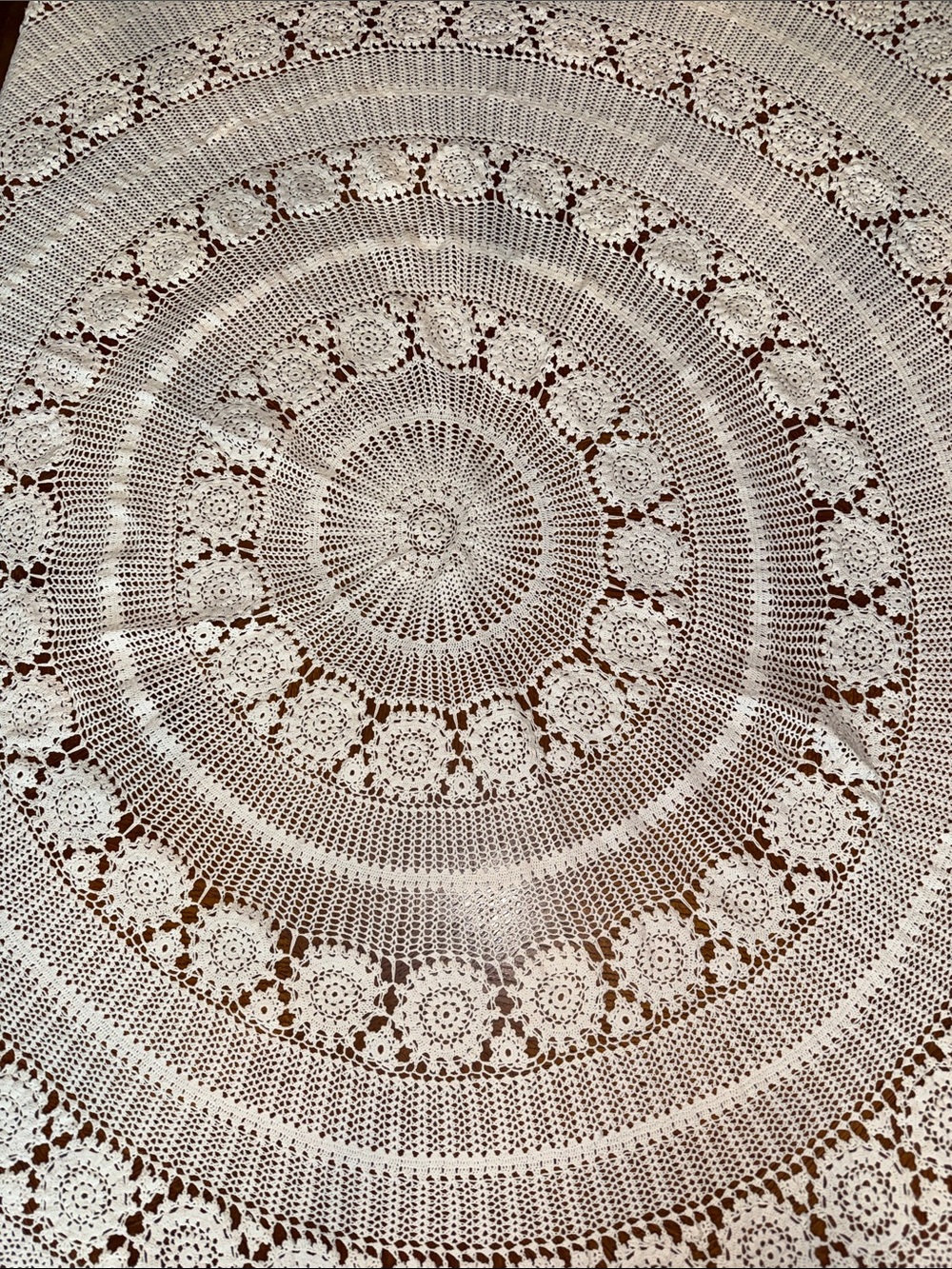 Antique lace tablecloth